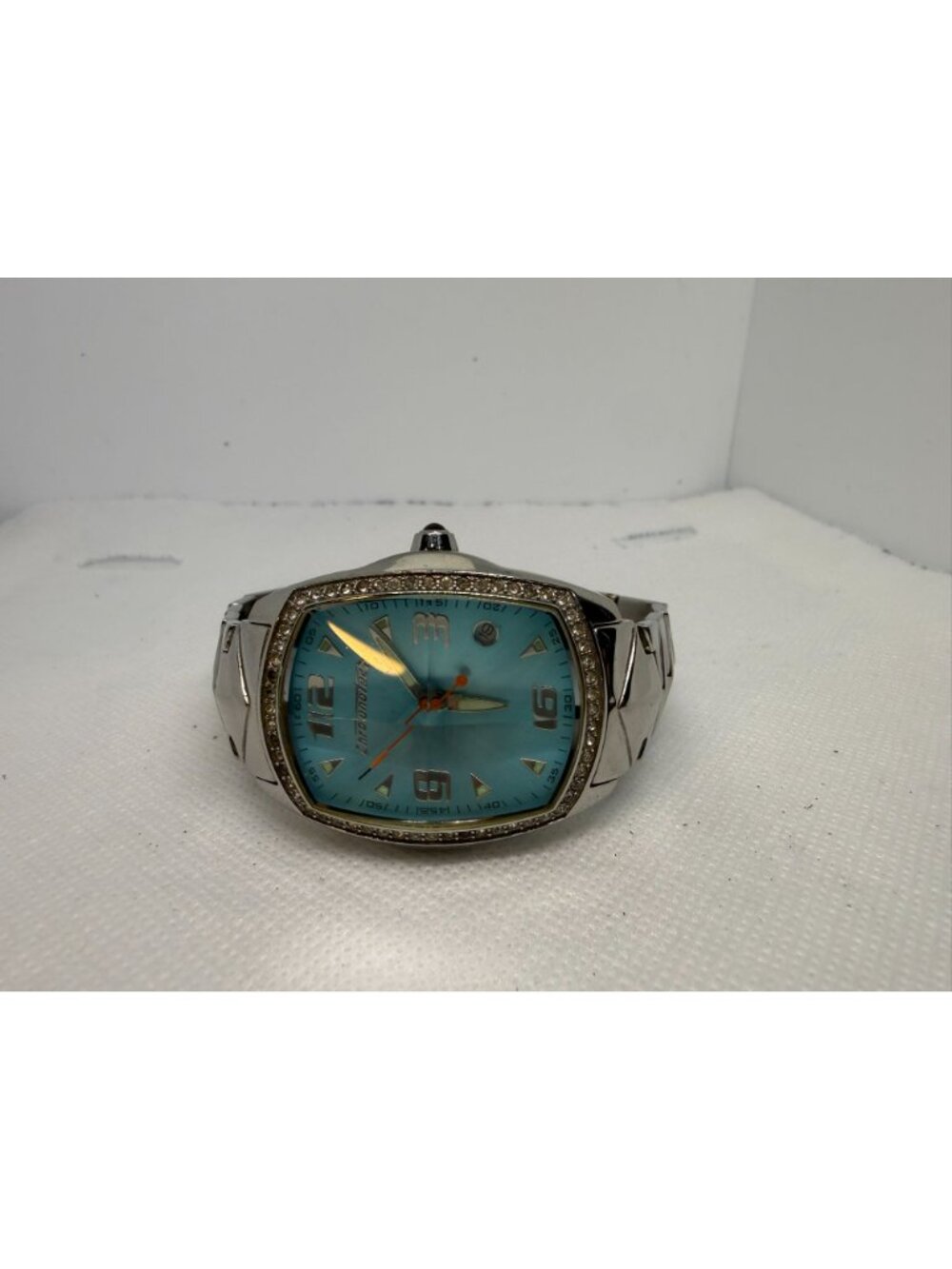 Chronotech Prisma 7504LS/01M Women Crystal Tonneau Blue Sunray Dial Quartz Watch - Picture 9 of 13